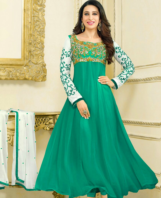 Gown Style Embroidery Stylish Semi-Stitched Anarkali Suits at Rs